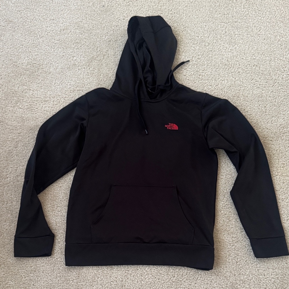 The North Face Men's Black Hoodie with Red Logo